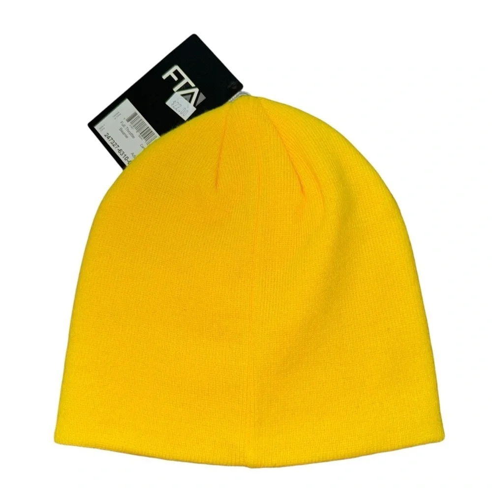 FXR GEAR FTA Full Throttle Beanie Cap Classic Skull Fit Knit Hat in Yellow